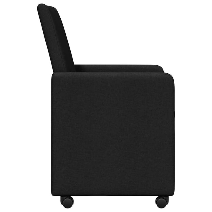 Spisestole med hjul 2 pcs Sort 57 x 66 x 94 cm Stof