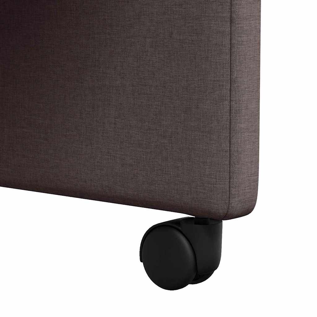 Spisestole med hjul 2 pcs Mørkebrun 57 x 66 x 94 cm Stof