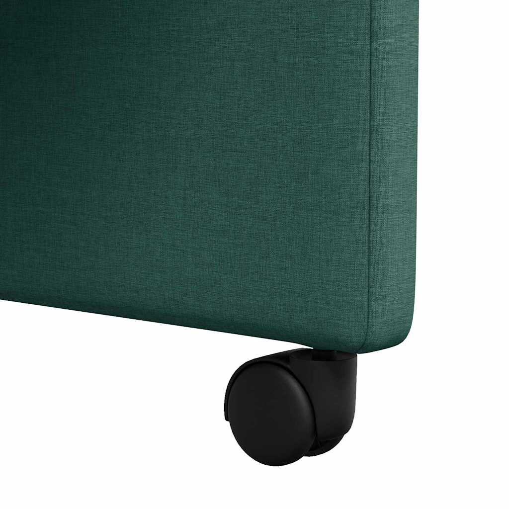 Spisestole med hjul 2 pcs Mørkegrøn 57 x 66 x 94 cm Stof