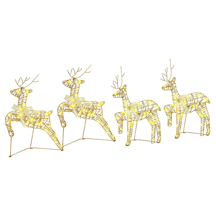 LED Rendyr med 80 LED'er 4 pcs Guld PET