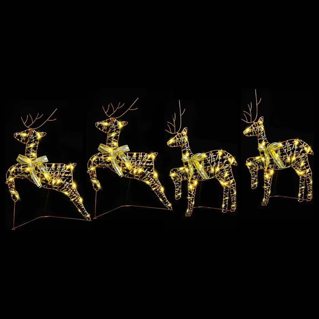 LED Rendyr med 80 LED'er 4 pcs Guld PET