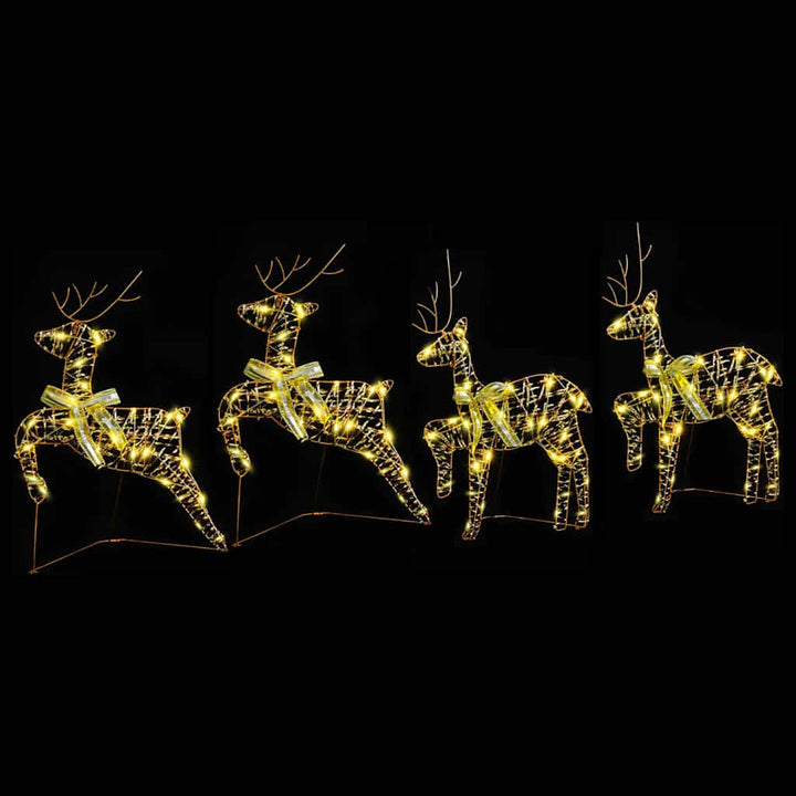 LED Rendyr med 80 LED'er 4 pcs Guld PET