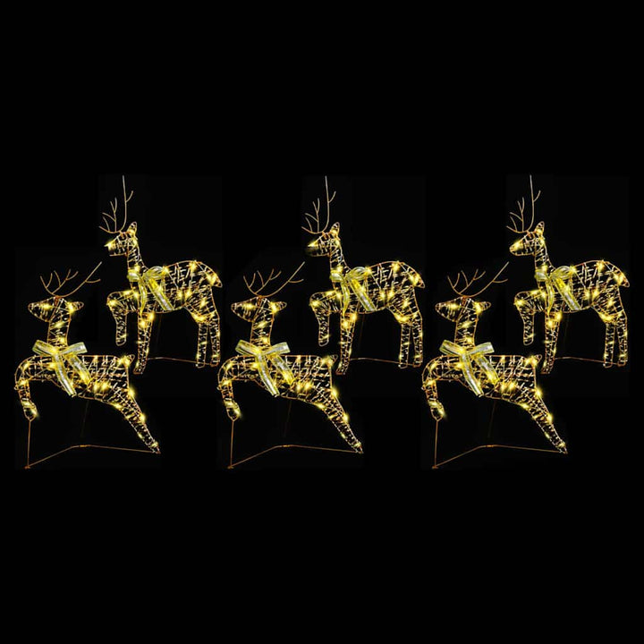 LED Rendyr med 180 LED'er 6 pcs Guld PET