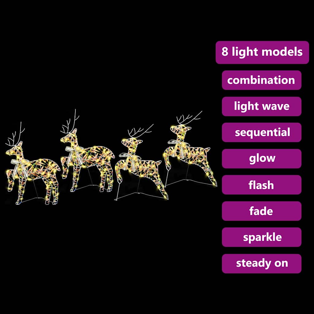 LED Rendyr med 80 LED'er 4 pcs Multifarvet PET