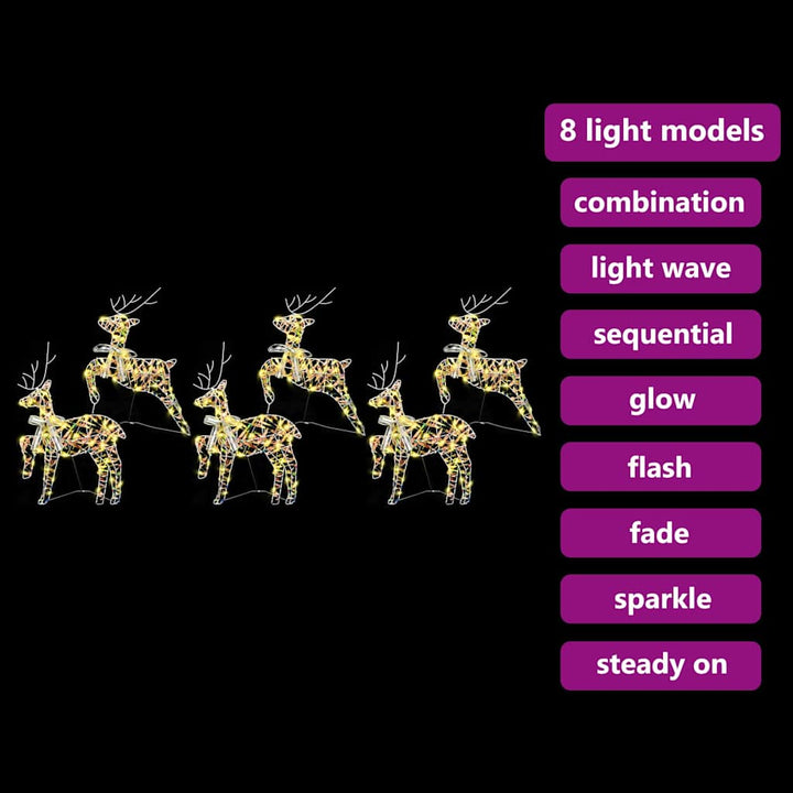LED Rendyr med 180 LED'er 6 pcs Multifarvet PET