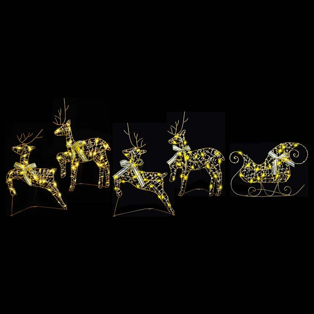 LED Rendyr med 40 LED'er 5 pcs Guld PET