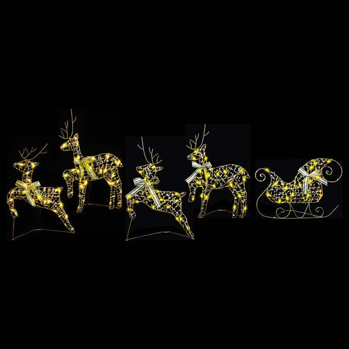 LED Rendyr med 40 LED'er 5 pcs Guld PET