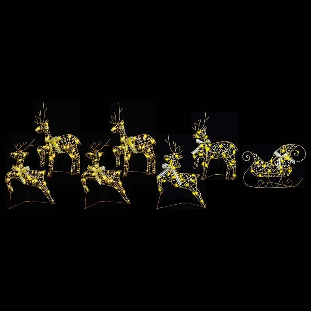 LED Rendyr med 40 LED'er 7 pcs Guld PET