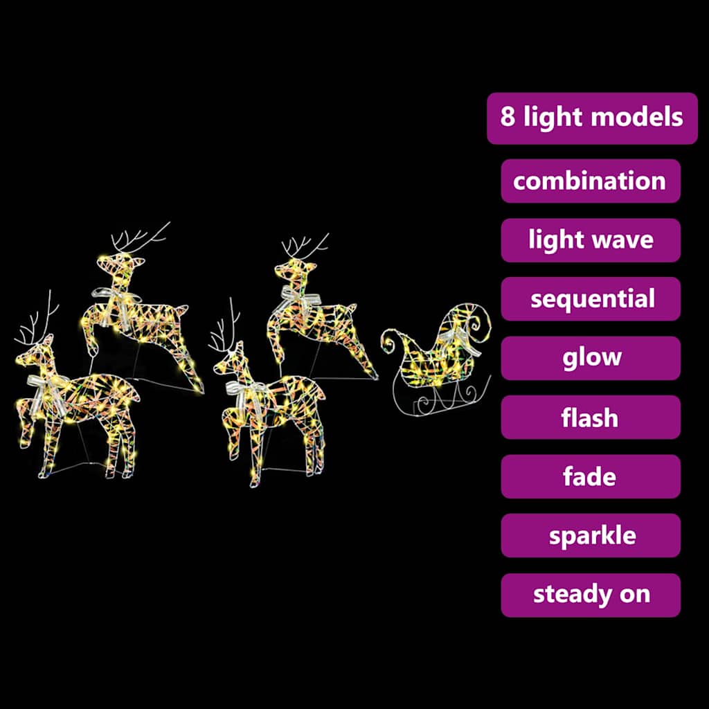 LED Rendyr med 40 LED'er 5 pcs Multifarvet PET