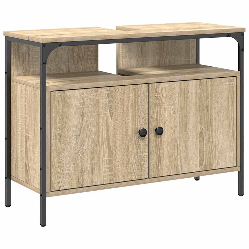Badeværelsesmøbel sæt 4 pcs Sonoma-eg 33 x 33 x 185.5 cm