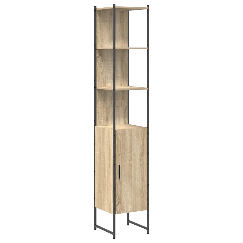 Badeværelsesmøbel sæt 4 pcs Sonoma-eg 33 x 33 x 185.5 cm