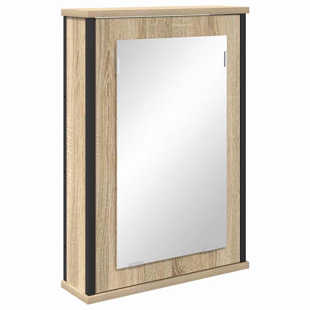 Badeværelsesmøbel sæt 4 pcs Sonoma-eg 33 x 33 x 185.5 cm