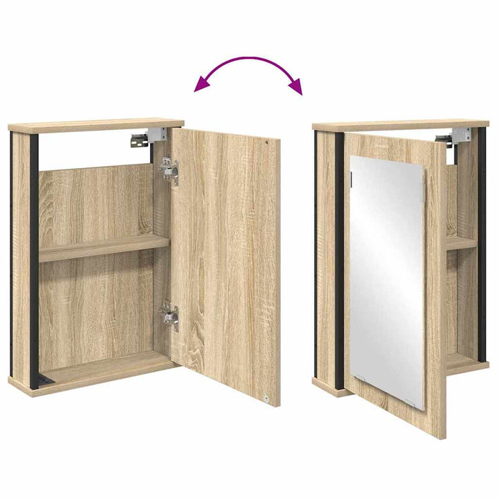 Badeværelsesmøbel sæt 4 pcs Sonoma-eg 33 x 33 x 185.5 cm