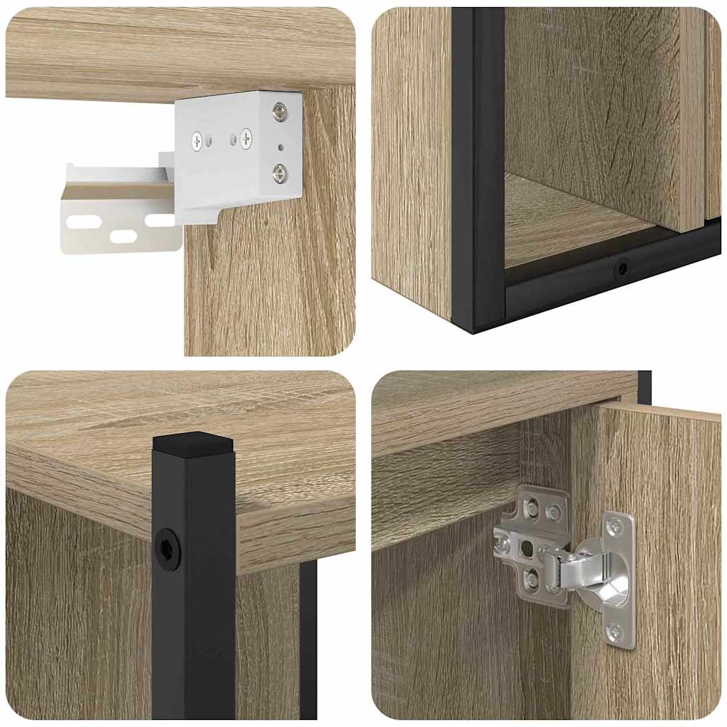 Badeværelsesmøbel sæt Andet 4 pcs Sonoma-eg 33 x 33 x 185.5 cm