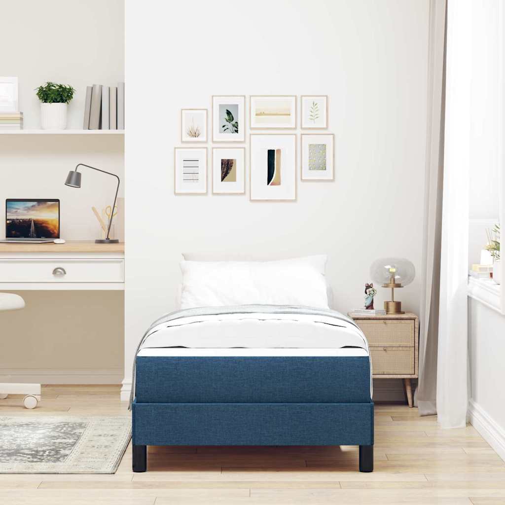 Box spring seng med madras Blå 100 x 200 cm Stof
