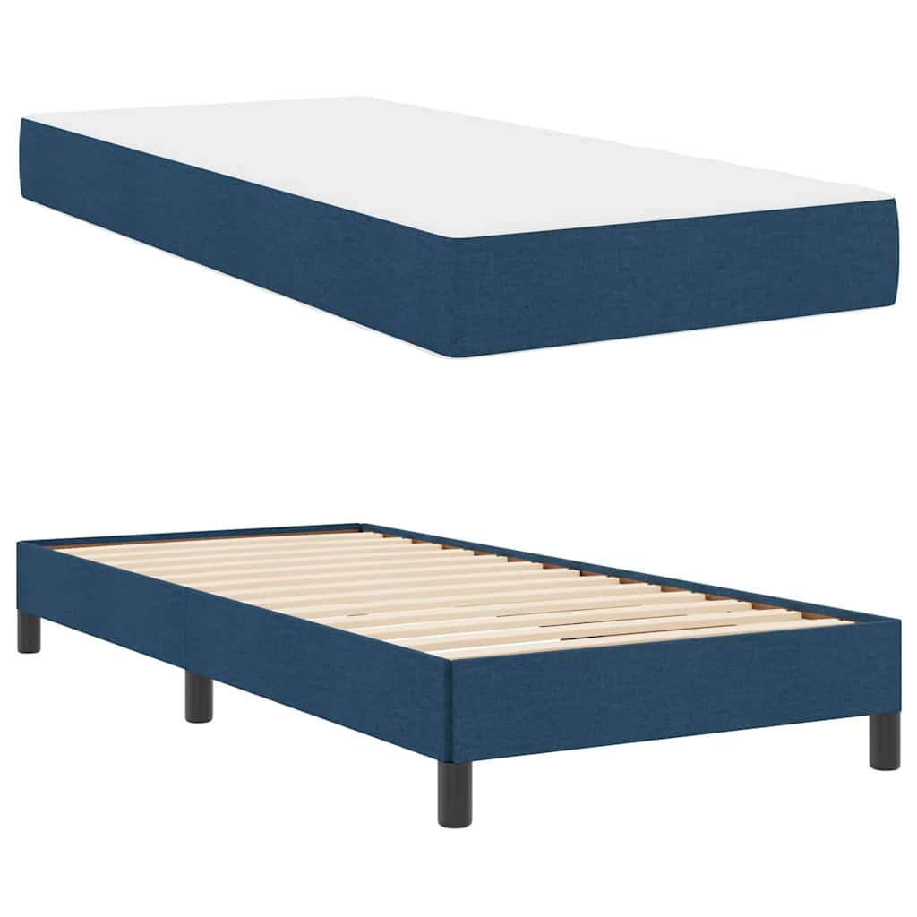 Box spring seng med madras Blå 100 x 200 cm Stof