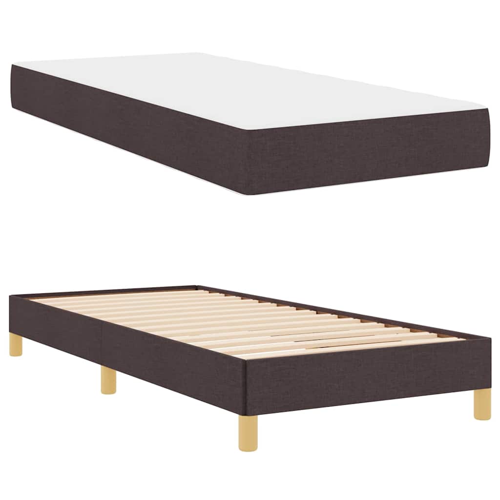 Box spring seng Brun 80 x 200 cm Stof og konstrueret træ