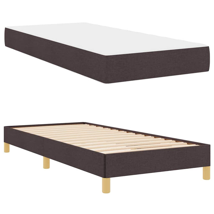 Box spring seng Brun 80 x 200 cm Stof og konstrueret træ