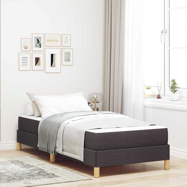 Box spring seng Brun 90 x 190 cm Stof og konstrueret træ