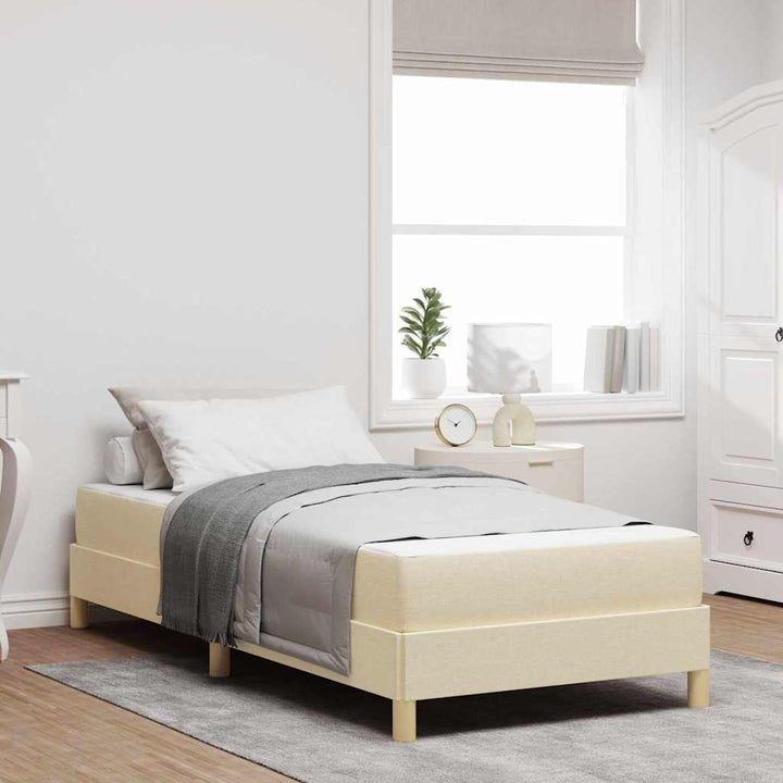 Box spring seng Creme og Brun 90 x 190 cm