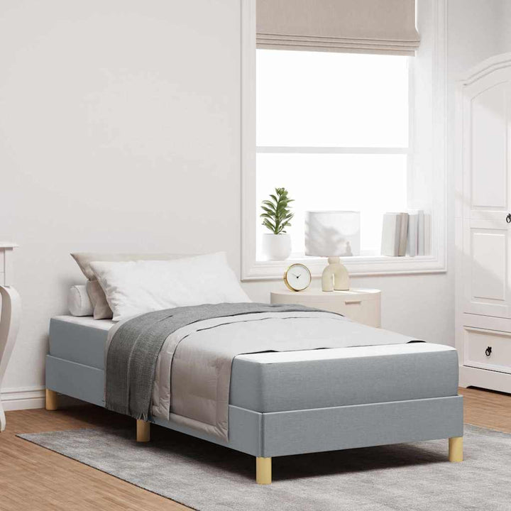 Box spring seng Lysegrå og Brun 90 x 200 cm