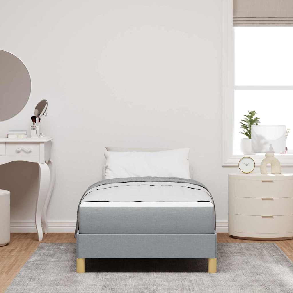 Box spring seng Lysegrå og Brun 90 x 200 cm