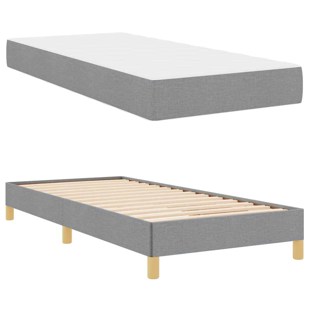 Box spring seng Lysegrå og Brun 90 x 200 cm