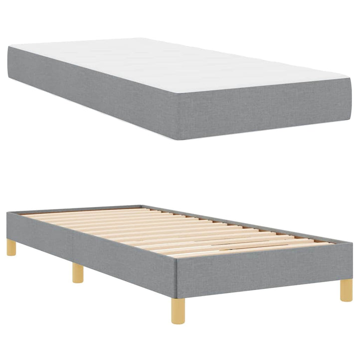 Box spring seng Lysegrå og Brun 90 x 200 cm