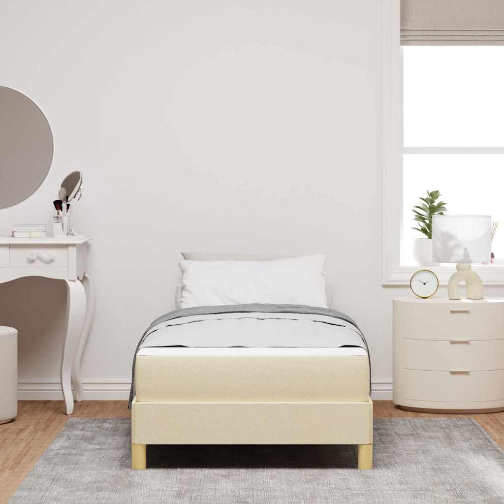 Box spring seng Creme og Brun 100 x 200 cm
