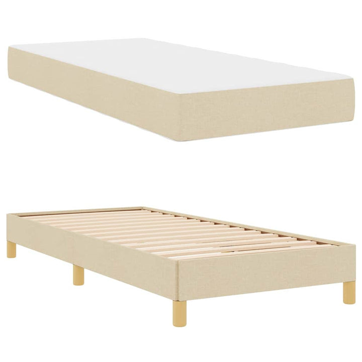 Box spring seng Creme og Brun 100 x 200 cm