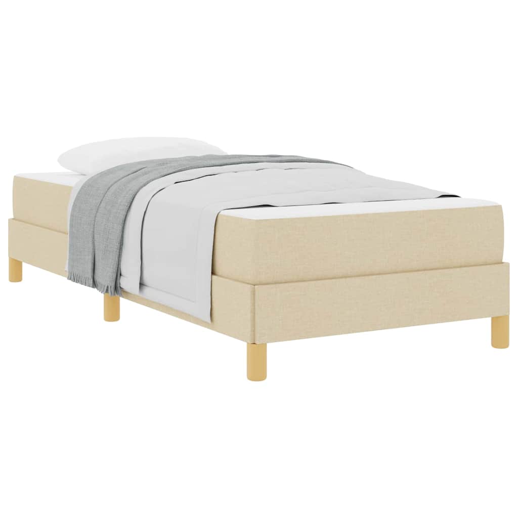 Box spring seng Creme og Brun 100 x 200 cm