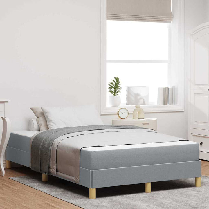 Box spring seng Lysegrå og Brun 120 x 200 cm