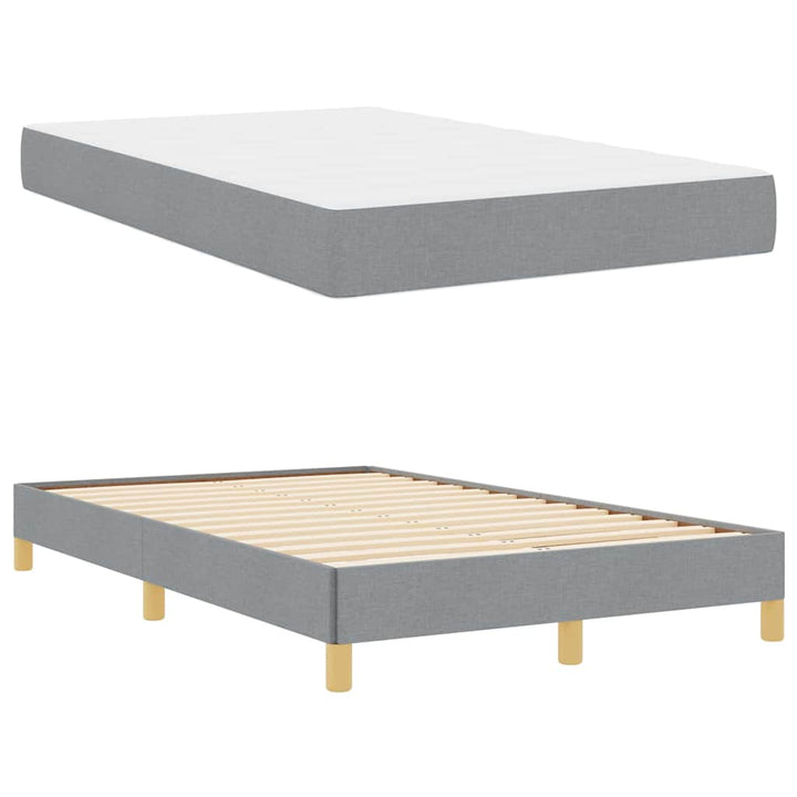 Box spring seng Lysegrå og Brun 120 x 200 cm