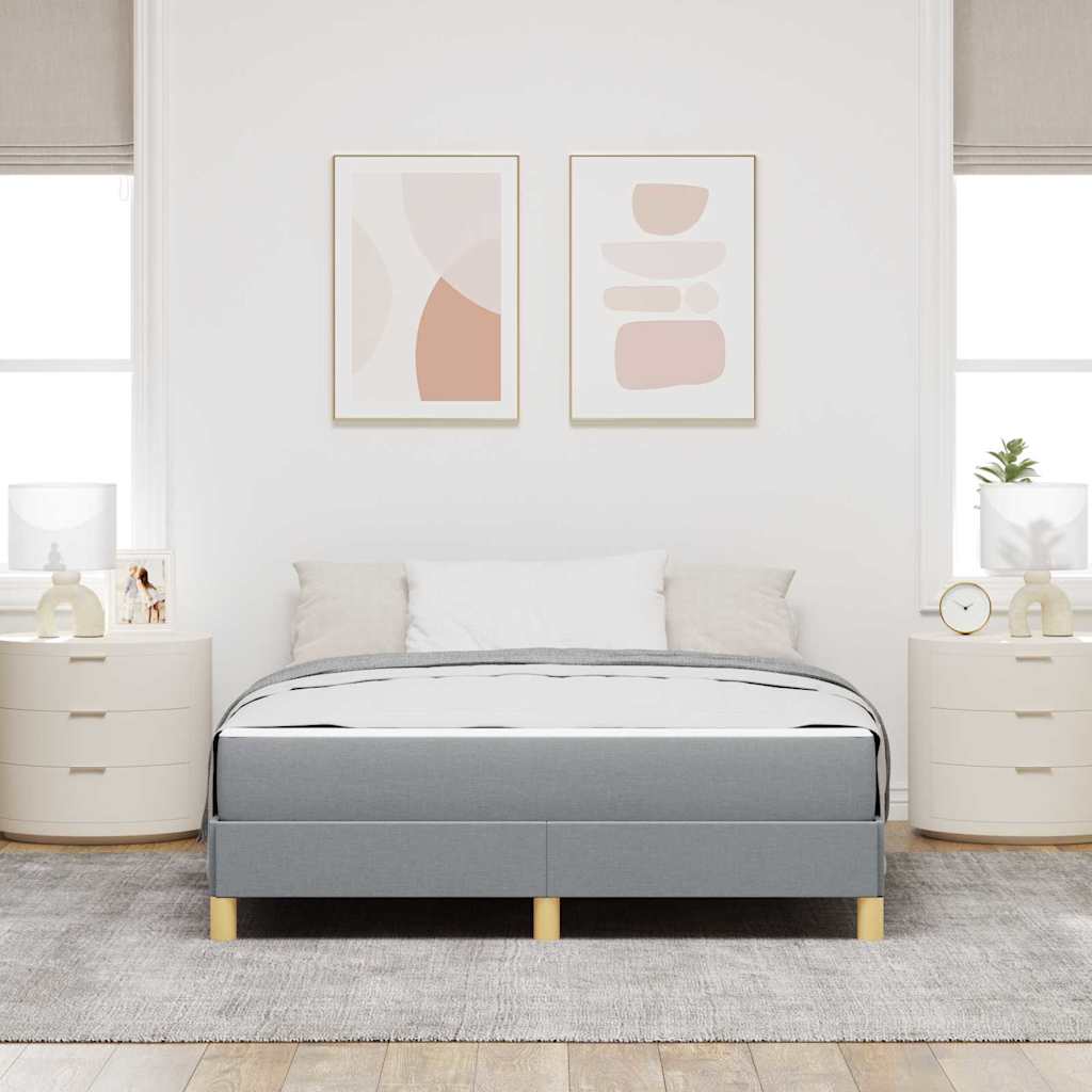 Box spring seng Lysegrå og Brun 140 x 190 cm