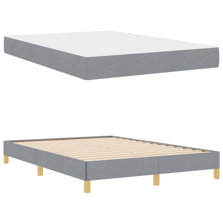 Box spring seng Lysegrå og Brun 140 x 190 cm