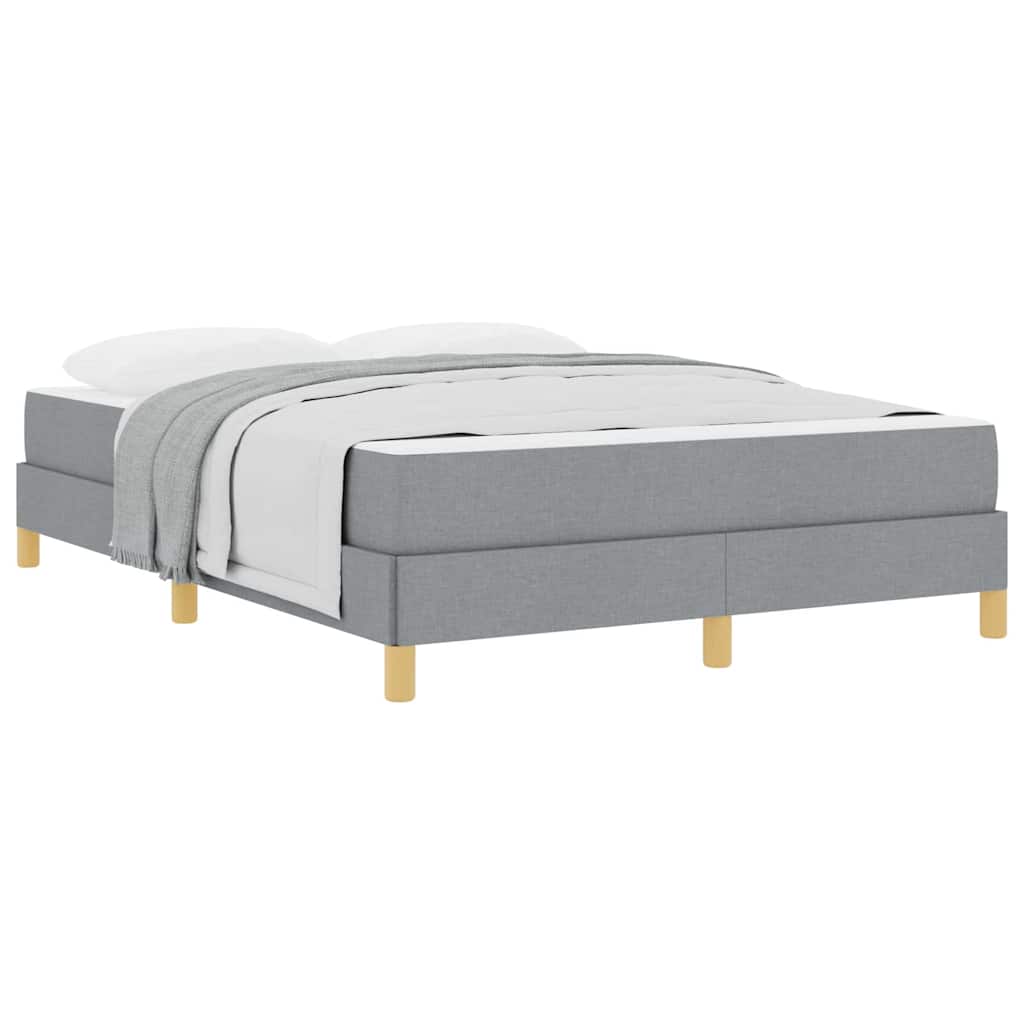 Box spring seng Lysegrå og Brun 140 x 190 cm