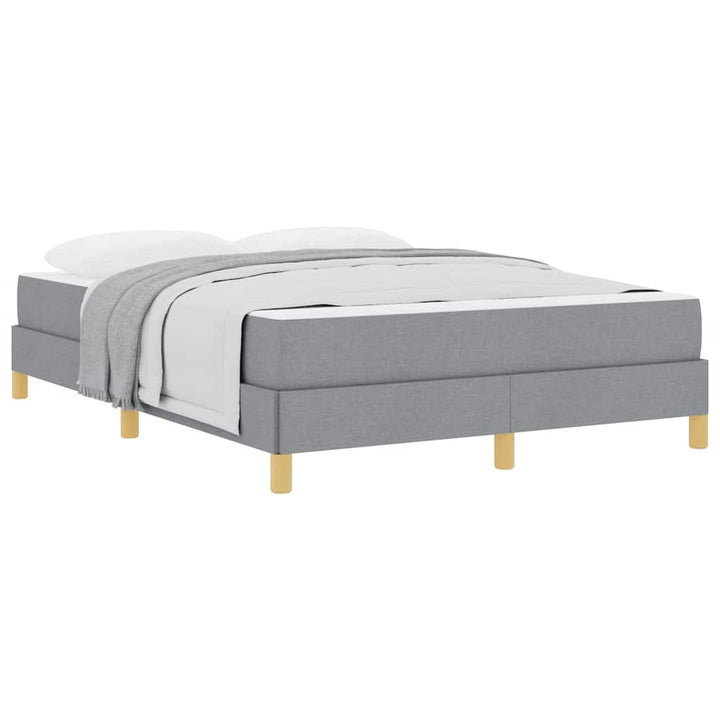 Box spring seng Lysegrå og Brun 140 x 190 cm