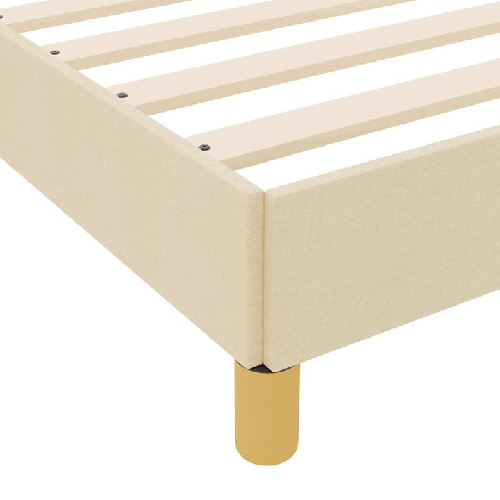 Box spring seng Creme og Brun 140 x 190 cm