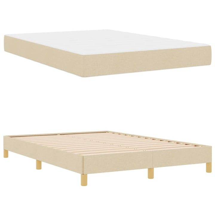 Box spring seng Creme og Brun 140 x 190 cm