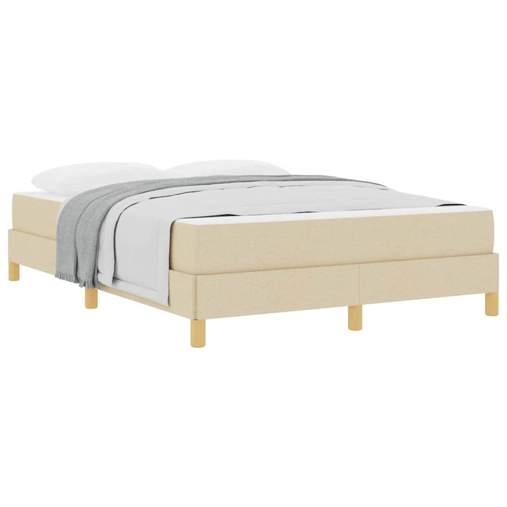 Box spring seng Creme og Brun 140 x 200 cm