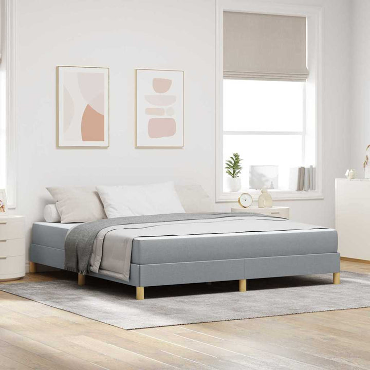 Box spring seng Lysegrå og Brun 180 x 200 cm