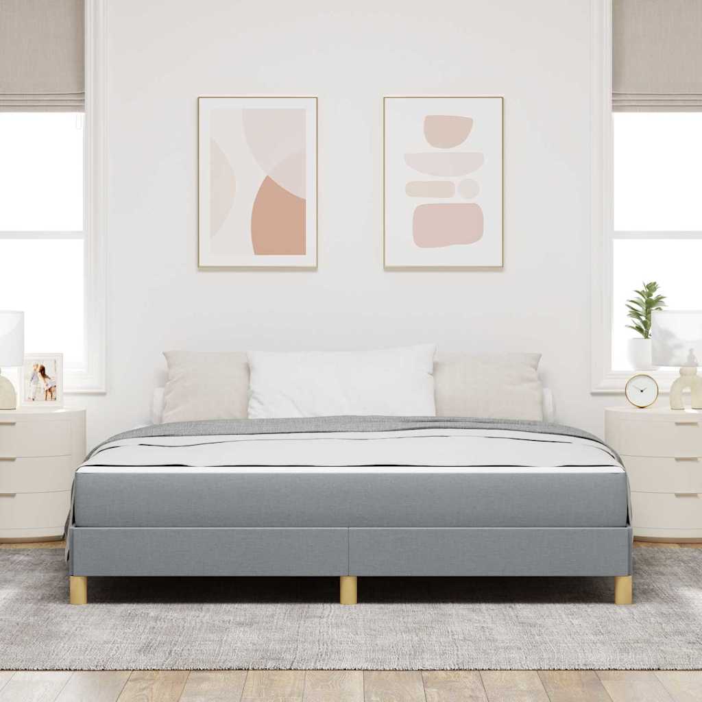 Box spring seng Lysegrå og Brun 180 x 200 cm