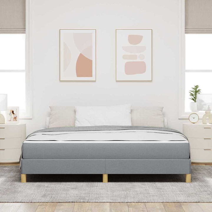 Box spring seng Lysegrå og Brun 180 x 200 cm