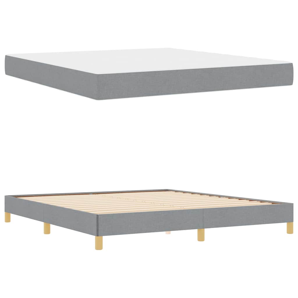 Box spring seng Lysegrå og Brun 180 x 200 cm