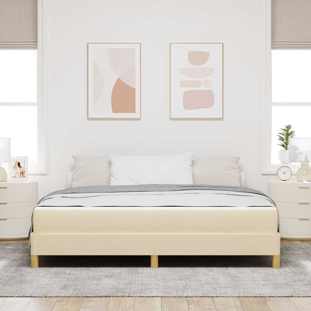 Box spring seng Creme og Brun 180 x 200 cm