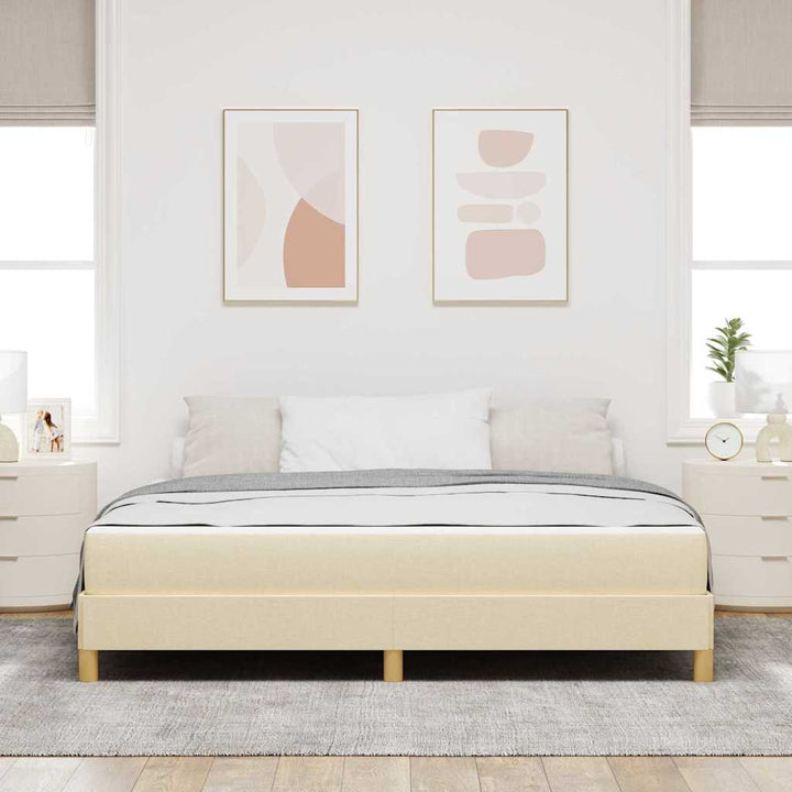 Box spring seng Creme og Brun 180 x 200 cm