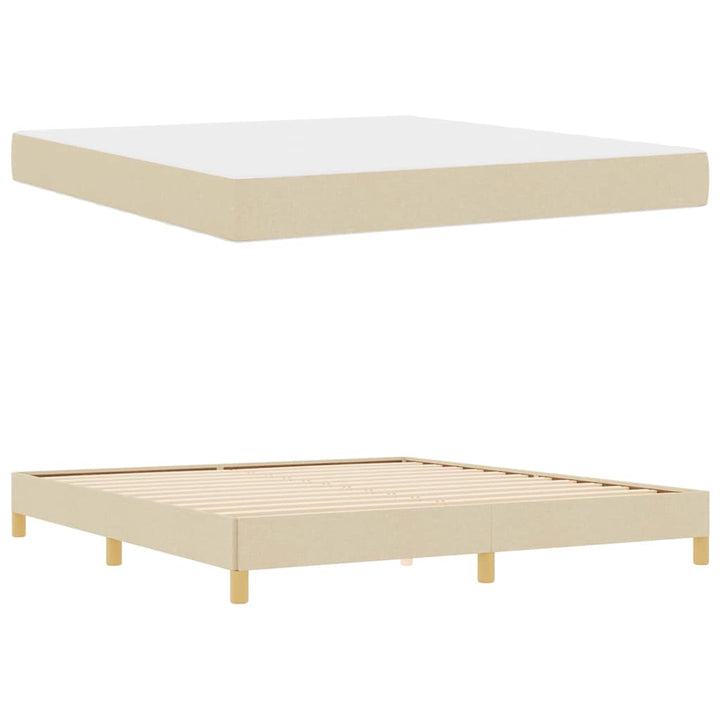 Box spring seng Creme og Brun 180 x 200 cm