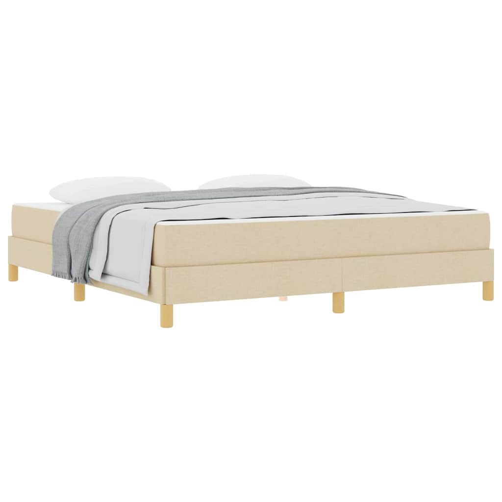 Box spring seng Creme og Brun 180 x 200 cm
