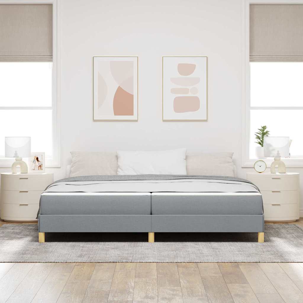 Box spring seng Lysegrå og Brun 200 x 200 cm