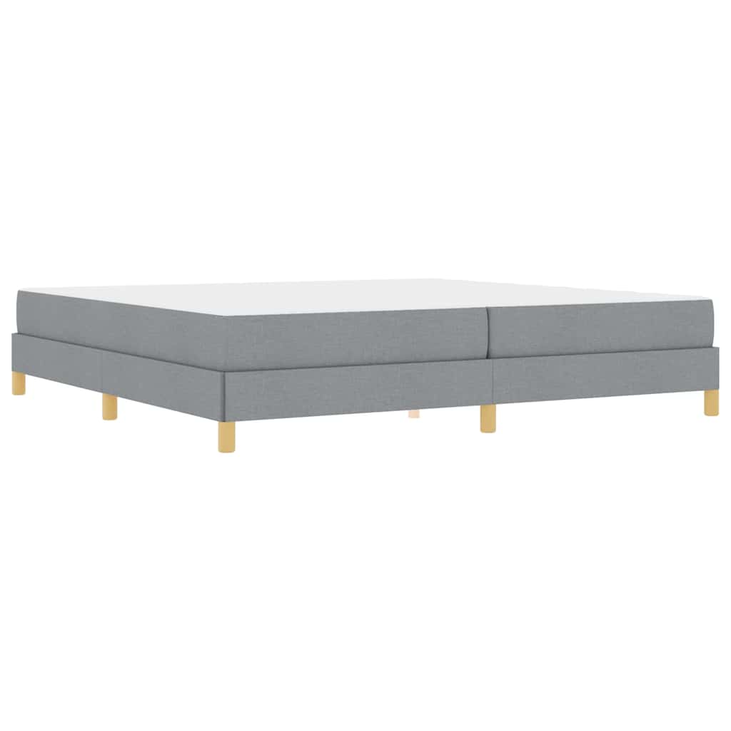 Box spring seng Lysegrå og Brun 200 x 200 cm